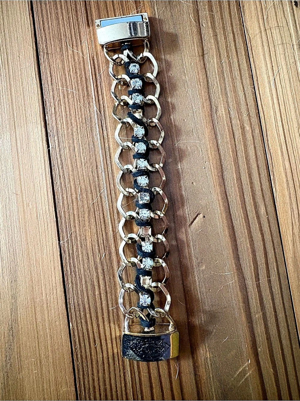 Juicy Couture Gold-Tone Chain Bracelet with Black Accents